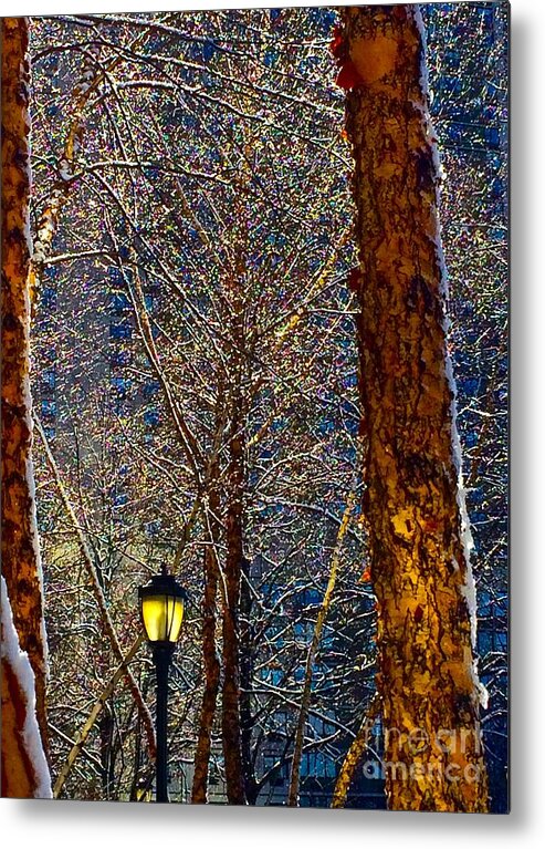 Lampost Metal Print featuring the photograph This is the Land of Narnia said the Faun by Debra Banks