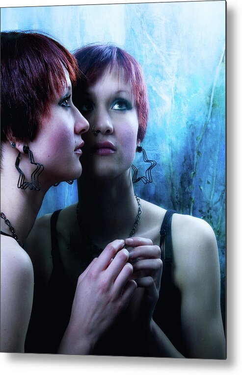 Woman Metal Print featuring the photograph Through the Looking Glass by Neil Shapiro