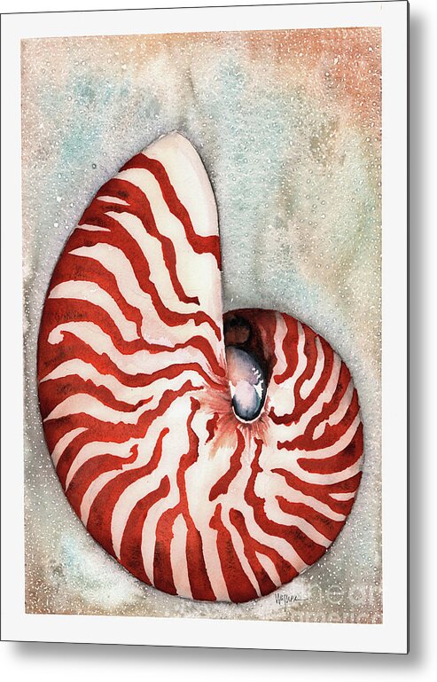Nautilus Metal Print featuring the painting Tiger Nautilus by Hilda Wagner
