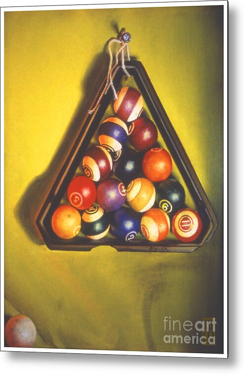 Pool Metal Print featuring the painting Billiard Balls Tromp'ole by Melissa A Benson