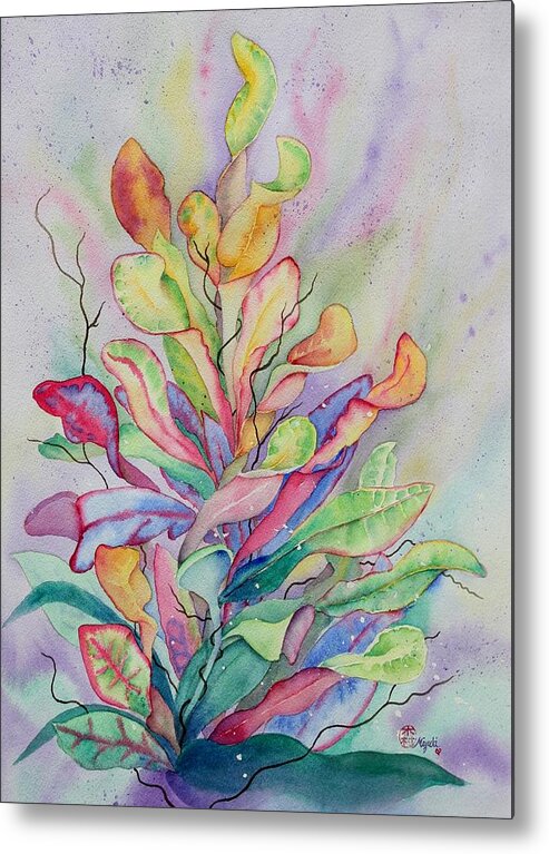 Croton Metal Print featuring the painting Tropical Vortex by Kelly Miyuki Kimura