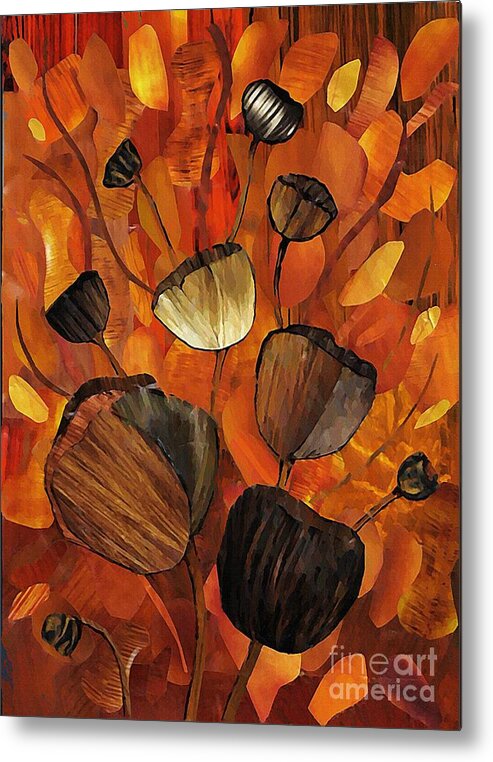 Collage Metal Print featuring the mixed media Tulips and Violins by Sarah Loft
