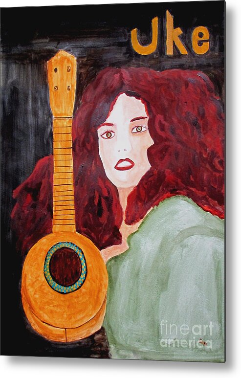 Watercolor Metal Print featuring the painting Uke by Sandy McIntire