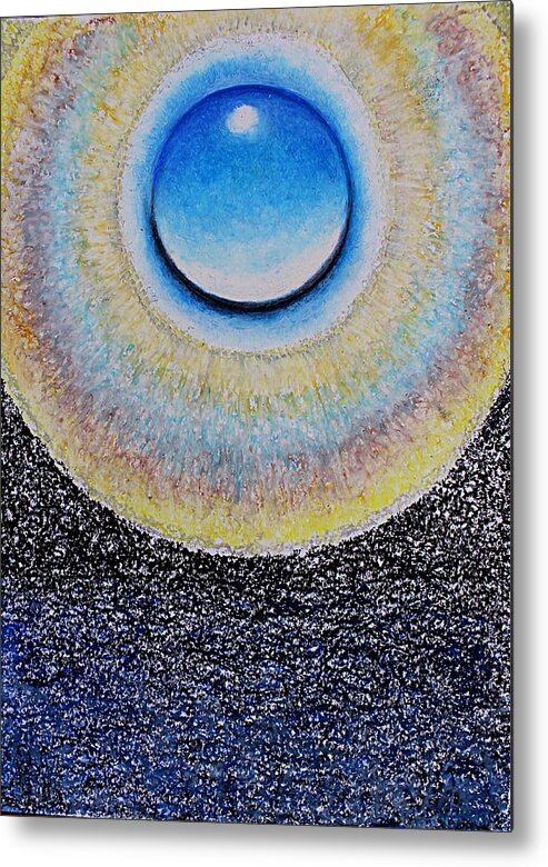 Abstract Metal Print featuring the pastel Universal Eye in Blue by Norma Duch