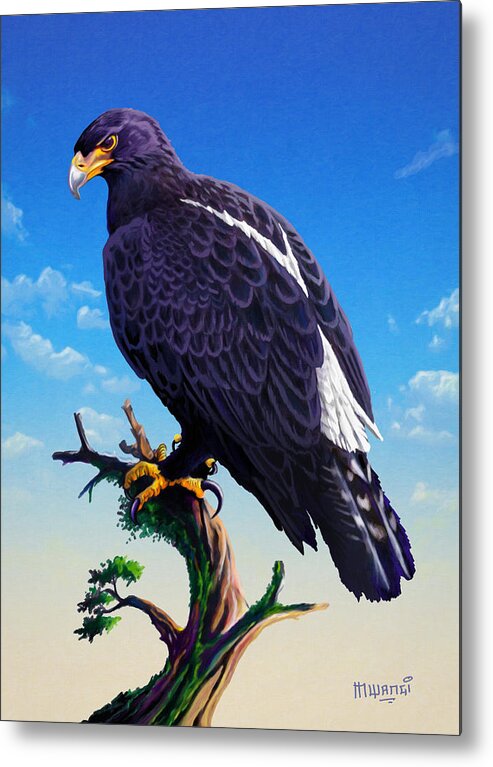 Kenya Metal Print featuring the painting Verreaux's Eagle by Anthony Mwangi