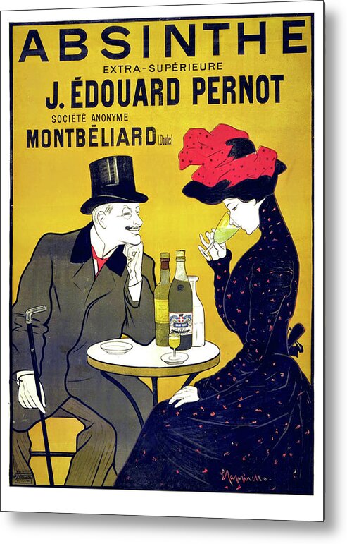 Vintage Advertising Poster Metal Print featuring the painting Vintage Advertising Poster For Alcohol Drink by Long Shot