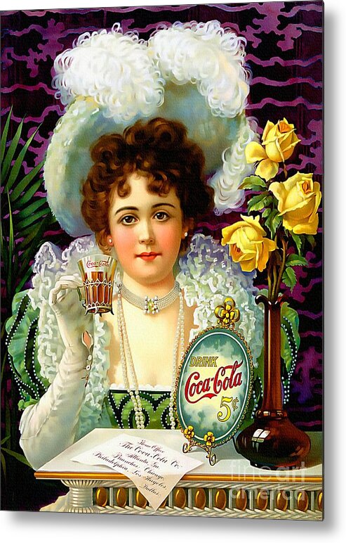 Coca - Cola Metal Print featuring the painting Vintage Coca - Cola - Ad by Ian Gledhill