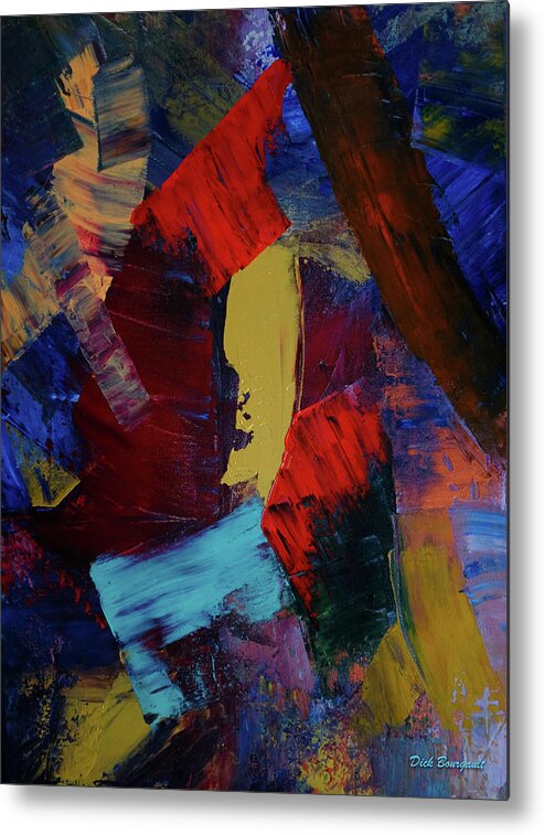 Abstract Metal Print featuring the painting Visions by Dick Bourgault