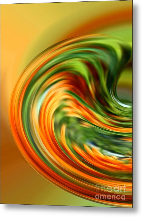Vertical Photo Metal Print featuring the digital art Warm Color Abstract by Kelly Holm