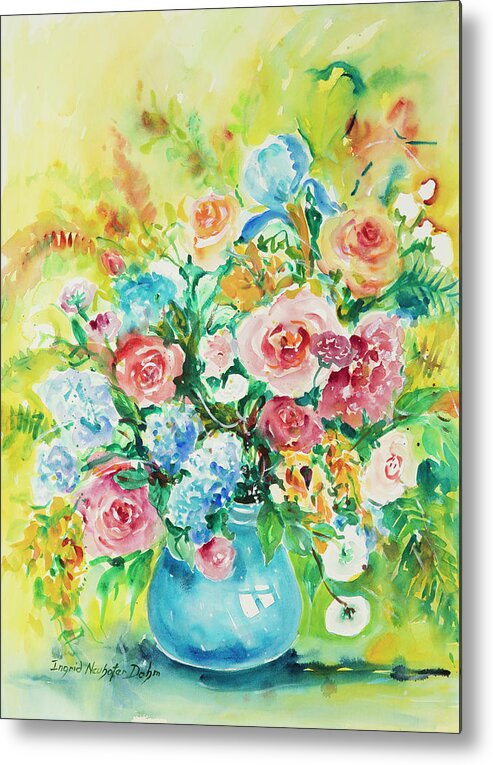 Flowers Metal Print featuring the painting Watercolor Series 120 by Ingrid Dohm