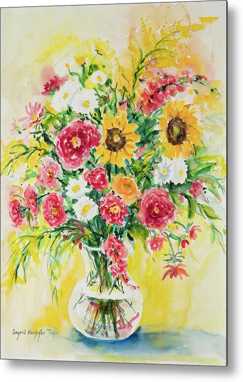 Flowers Metal Print featuring the painting Watercolor Series 65 by Ingrid Dohm