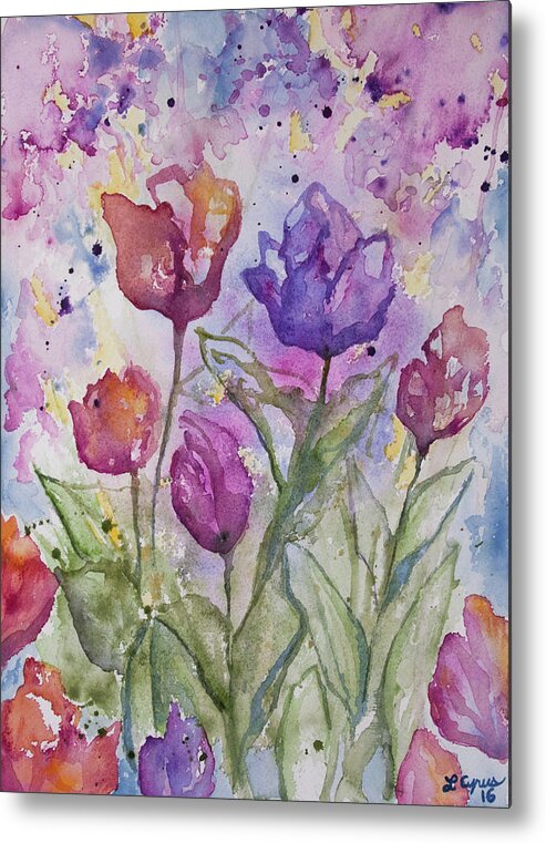 Flower Metal Print featuring the painting Watercolor - Spring Flowers by Cascade Colors
