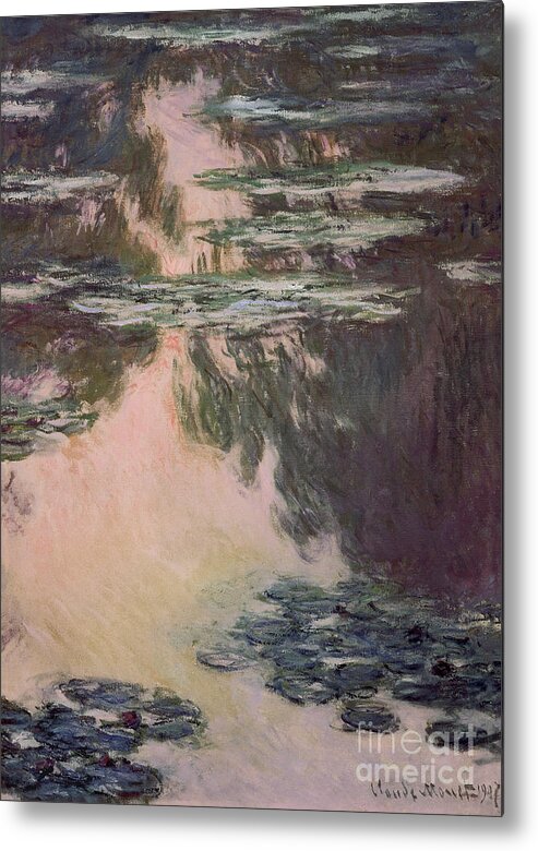 Monet Metal Print featuring the painting Waterlilies with Weeping Willows by Claude Monet