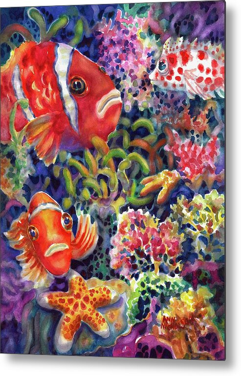 Watercolor Metal Print featuring the painting Where's Nemo by Ann Nicholson
