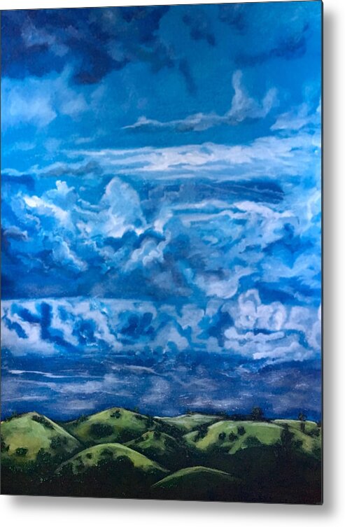Sky Metal Print featuring the painting Wild Blue by Joel Tesch