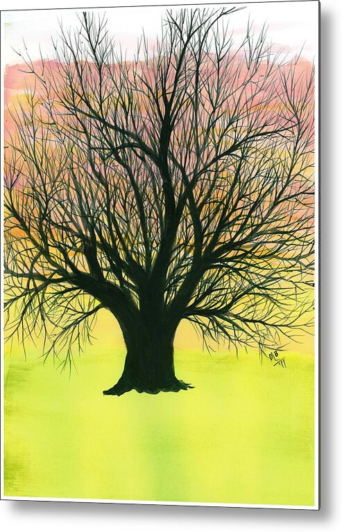 Tree Metal Print featuring the painting Worm Tree by David Bartsch
