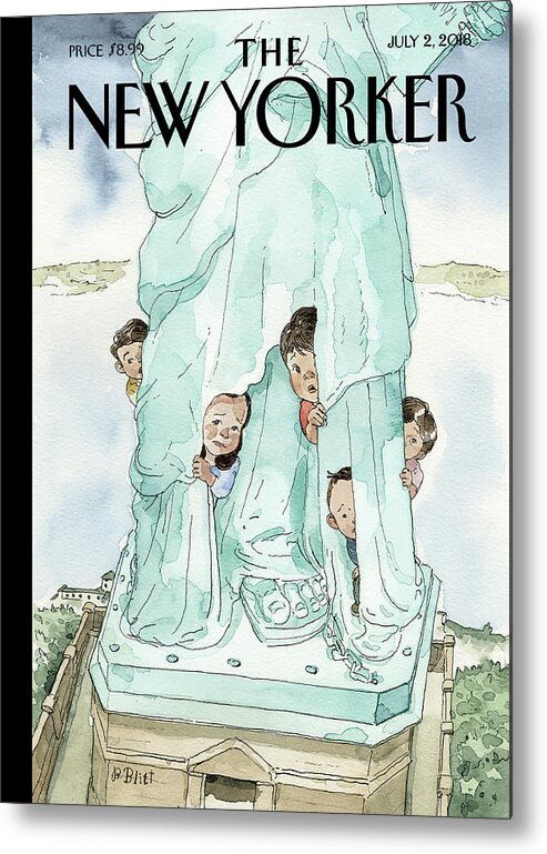 Yearning To Breathe Free Metal Print featuring the painting Yearning to Breathe Free by Barry Blitt