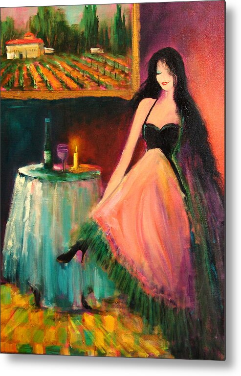 Wine Metal Print featuring the painting Zelda by Sally Seago