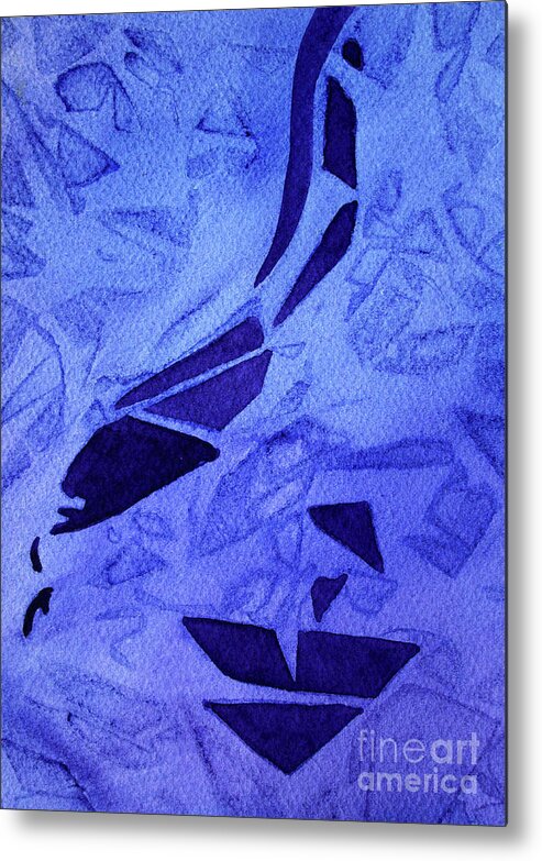 Paintings Metal Print featuring the painting 08 Purple Abstract 1 by Kathy Braud
