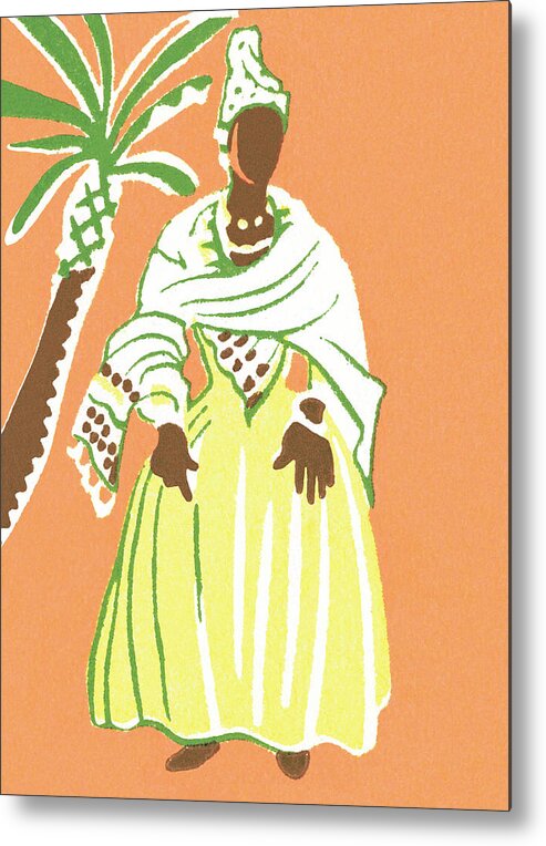 Adult Metal Print featuring the drawing African woman #1 by CSA Images