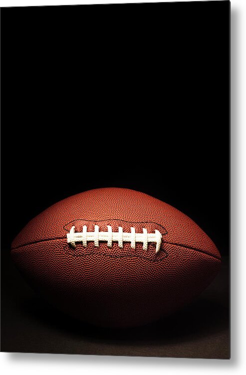 American Football Metal Print featuring the photograph American Football On Black #1 by Pgiam