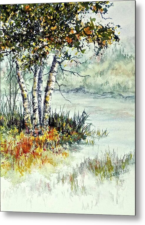 Watercolor Metal Print featuring the painting Approaching Autumn #1 by Carolyn Rosenberger