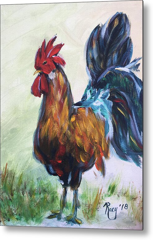 Rooster Metal Print featuring the painting Im Sexy and I Know it #1 by Roxy Rich