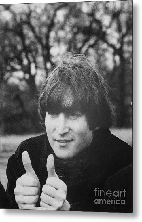 Poetry- Literature Metal Print featuring the photograph John Lennon #1 by Bettmann