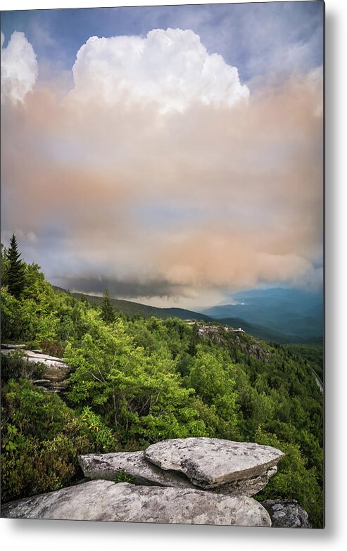Light Metal Print featuring the photograph Rough Ridge Overlook Viewing Area Off Blue Ridge Parkway Scenery #12 by Alex Grichenko