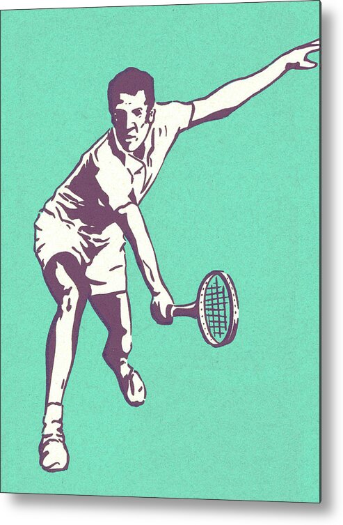 Adult Metal Poster featuring the drawing Tennis Player #12 by CSA Images