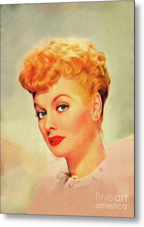 Lucille Metal Print featuring the painting Lucille Ball, Vintage Actress #13 by Esoterica Art Agency