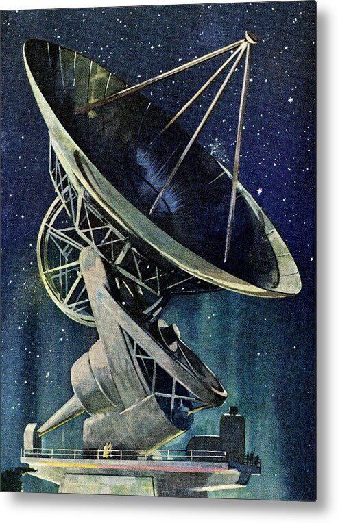 Antenna Metal Print featuring the drawing Satellite Dish #16 by CSA Images