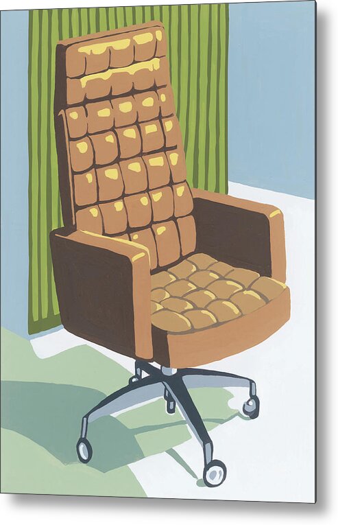 Armchair Metal Print featuring the drawing Office Chair #2 by CSA Images