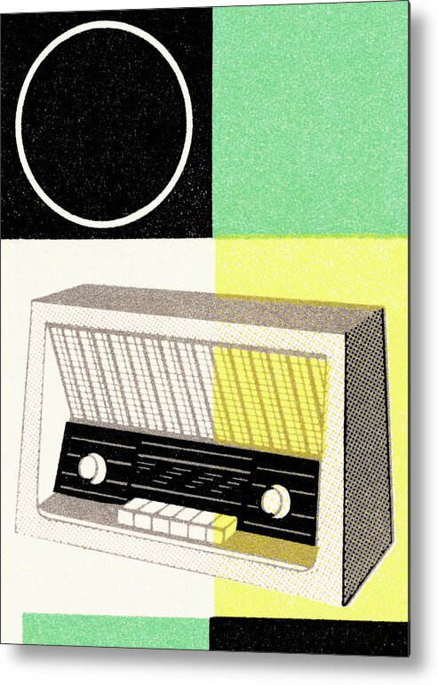 Appliance Metal Poster featuring the drawing Radio #5 by CSA Images