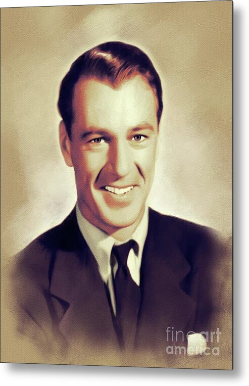 Gary Metal Print featuring the painting Gary Cooper, Vintage Movie Star #6 by Esoterica Art Agency
