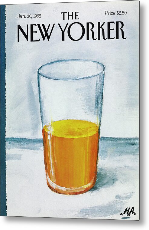 Orange Juice Metal Print featuring the drawing A Bit of OJ to Start the Day by Bob Zoell