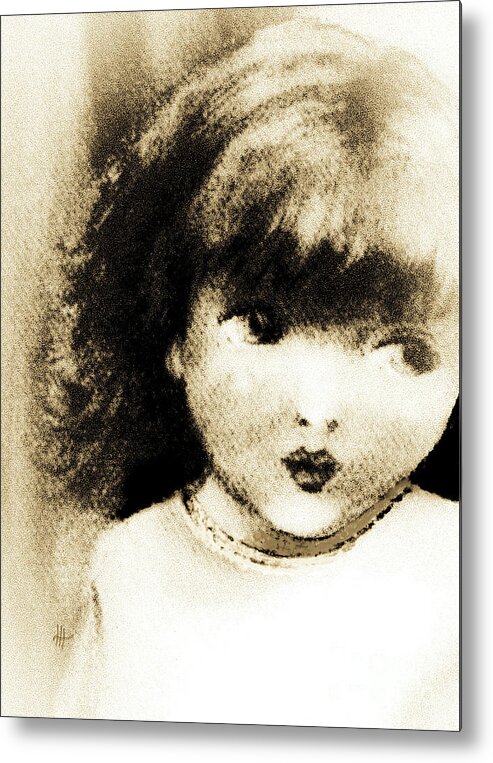 Little Girl Metal Print featuring the painting A Wistful Look by Hazel Holland