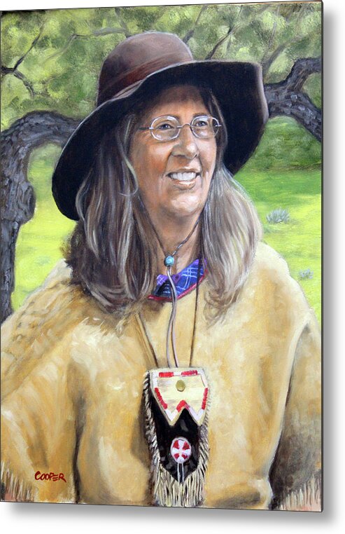 Portrait Metal Print featuring the painting Ann by Todd Cooper