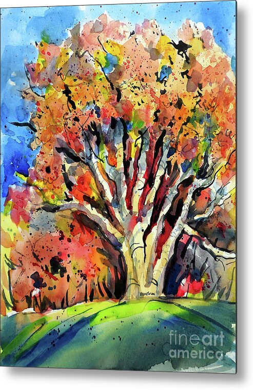 Oaks Metal Print featuring the painting Autumn Oak by Terry Banderas