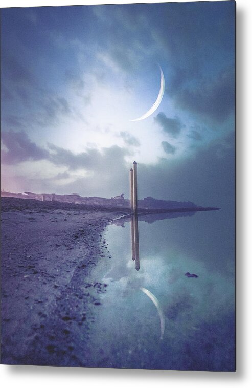 Fog Metal Print featuring the photograph Beneath the Moon by Dave Niedbala