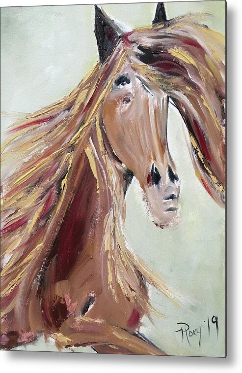 Horse Metal Print featuring the painting Blonde Beauty by Roxy Rich