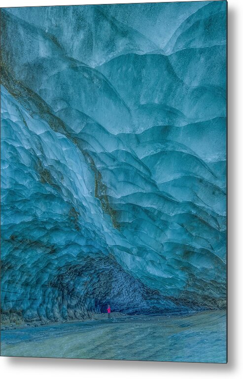 Ice Cave Metal Print featuring the photograph Blue Ice Cave by Danling Gu