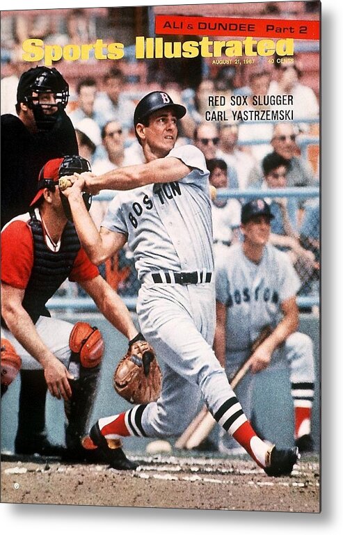 Magazine Cover Metal Print featuring the photograph Boston Red Sox Carl Yastrzemski... Sports Illustrated Cover by Sports Illustrated