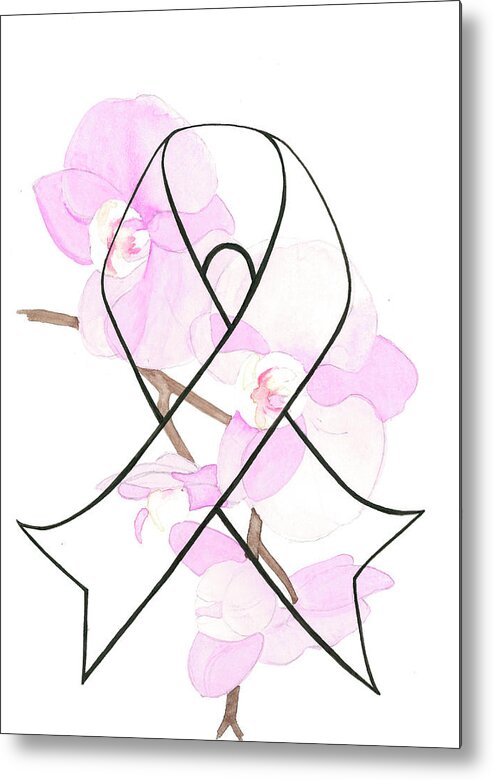 Cancer Orchid Metal Print featuring the digital art Cancer Orchid by Nicky Kumar
