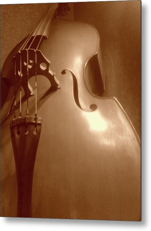 Music Metal Print featuring the photograph Cello Form by Silentfoto