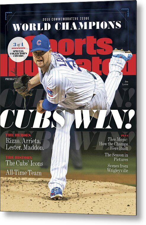 American League Baseball Metal Print featuring the photograph Chicago Cubs, 2016 World Series Champions Sports Illustrated Cover by Sports Illustrated