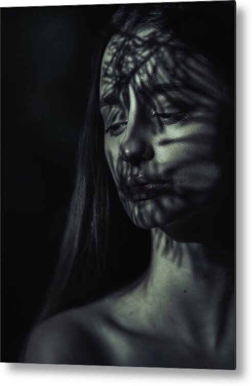 Woman Metal Print featuring the photograph Conifer by Magdalena Russocka