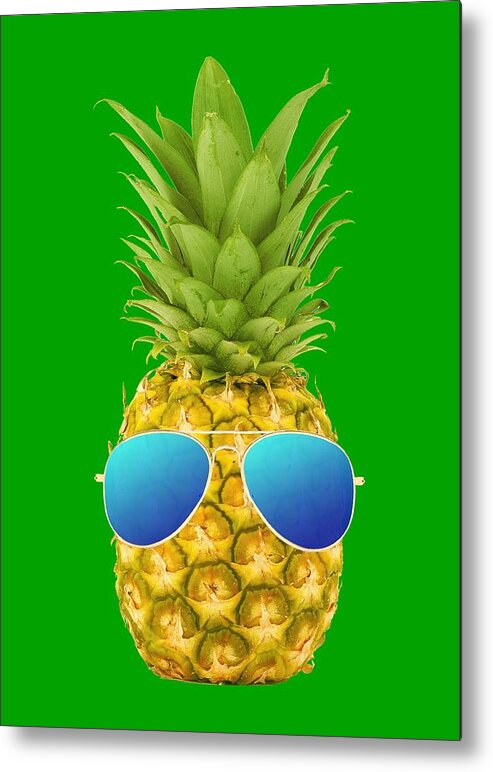 Pineapple Metal Print featuring the digital art Cool Pineapple by Filip Schpindel