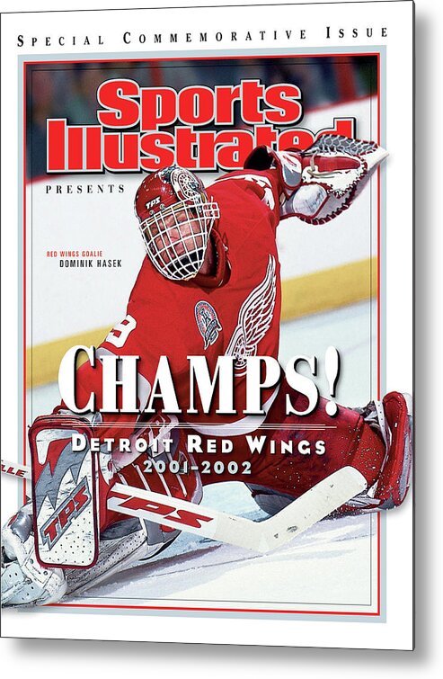 North Carolina Metal Print featuring the photograph Detroit Red Wings Goalie Dominik Hasek, 2002 Nhl Stanley Sports Illustrated Cover by Sports Illustrated