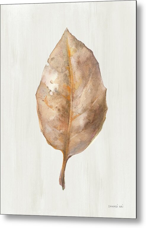 Autumn Metal Print featuring the painting Fallen Leaf II Texture by Danhui Nai